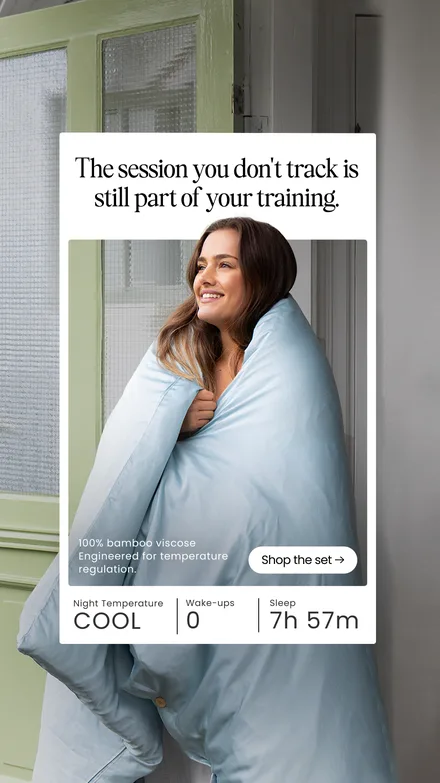 Product-focused static ad for a bedding brand